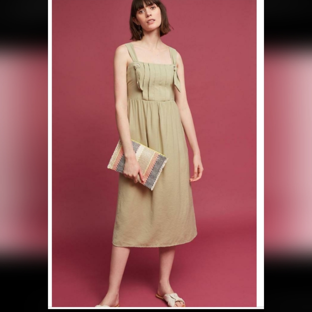 BNWOT  "ANTHROPOLOGIE" Intropia Adira Knotted Midi Dress Size 42